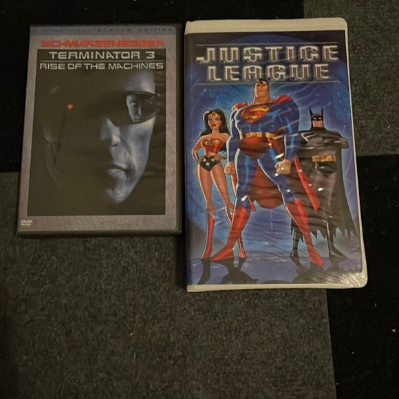 Other - Terminator 3 Full Screen with Special Features DVD and Justice League VHS Tape